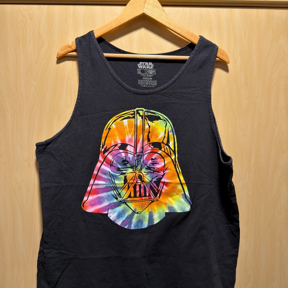 Star Wars Tie Dye Black Graphic Tank Top